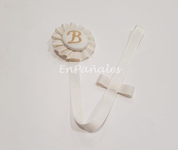 Cuelga chupete beige