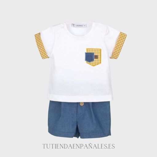 Conjunto camiseta y pantalón niño VICHY