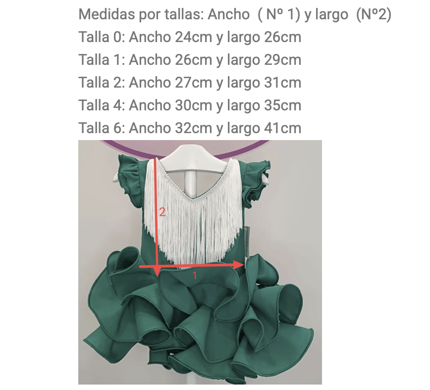 Traje FLAMENCA infantíl flecos - Imagen 10