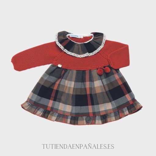 Vestido cuerpo punto cuadros Juliana VOLANTE PUNTILLA familia Lucero - Imagen 3