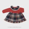 Vestido cuerpo punto cuadros Juliana VOLANTE PUNTILLA familia Lucero