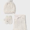 Conjunto gorro manoplas y bufanda Mayoral LAZO crudo