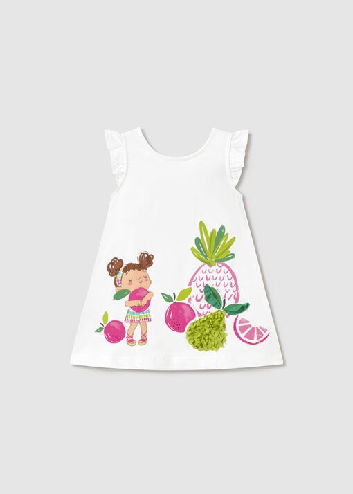 Vestido serigrafiado Mayoral TROPICAL blanco