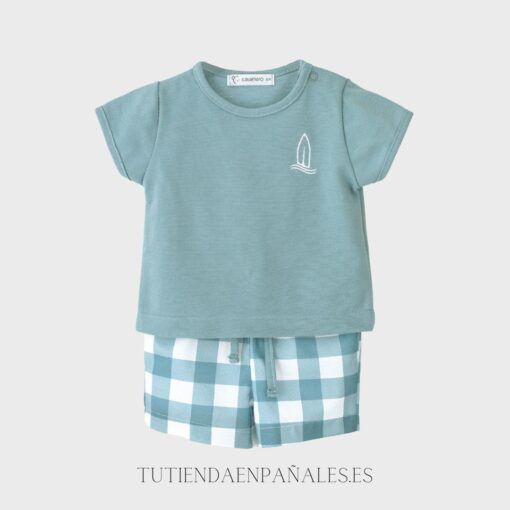 Conjunto POLO pantalón cuadros niño