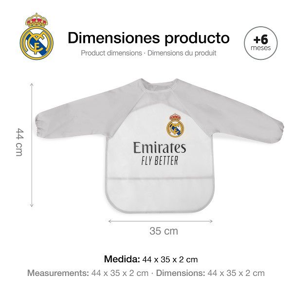 Babero plastificado con mangas ESCUDO oficial Real Madrid - Imagen 9
