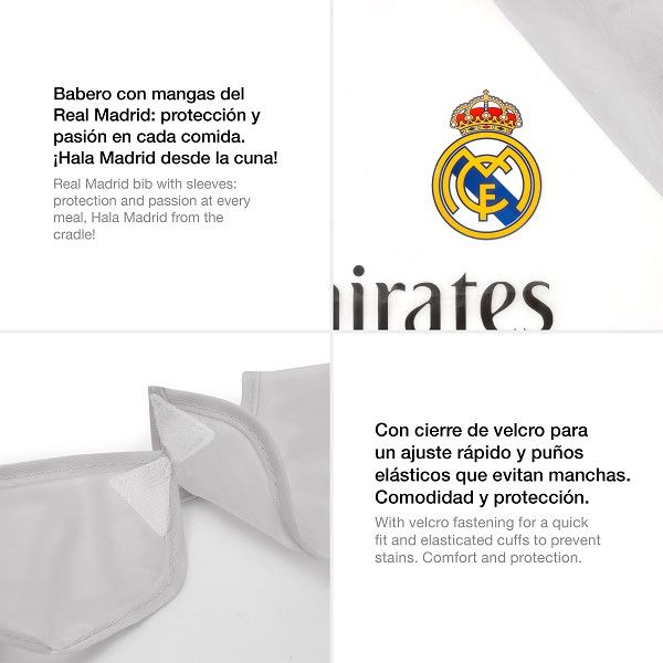 Babero plastificado con mangas ESCUDO oficial Real Madrid - Imagen 8