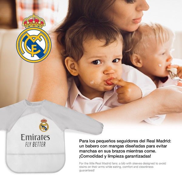 Babero plastificado con mangas ESCUDO oficial Real Madrid - Imagen 7