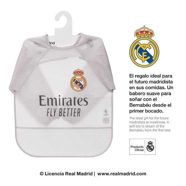 Babero plastificado con mangas ESCUDO oficial Real Madrid - Imagen 6