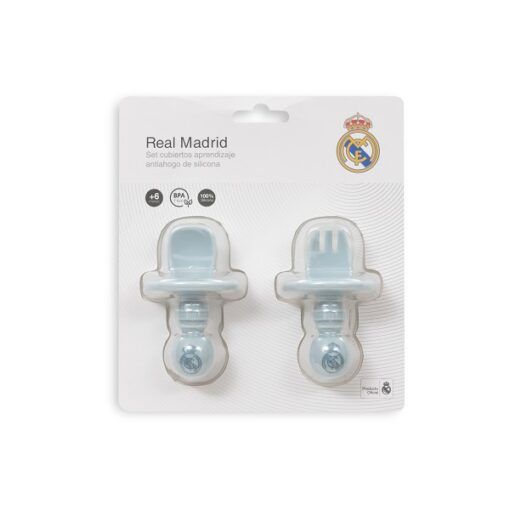 Cubiertos de aprendizaje antiahogo de silicona oficial Real Madrid - Imagen 4