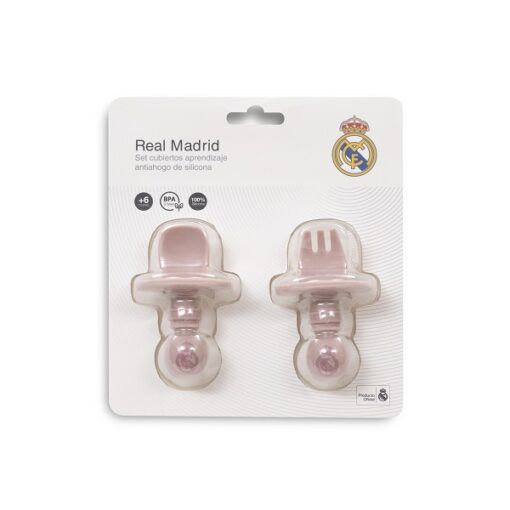 Cubiertos de aprendizaje antiahogo de silicona oficial Real Madrid - Imagen 2
