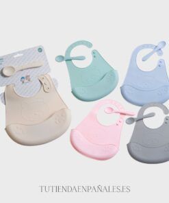 Pack cuchara y babero silicona OSITO