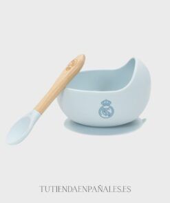 Set cuenco silicona con cuchara oficial Real Madrid