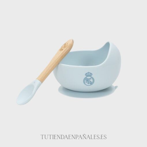 Set cuenco silicona con cuchara oficial Real Madrid