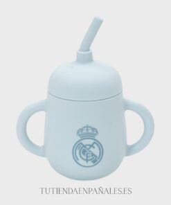 Vaso antigoteo y pajita de silicona oficial Real Madrid