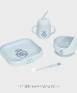 Set vajilla de 4 piezas de silicona oficial Real Madrid