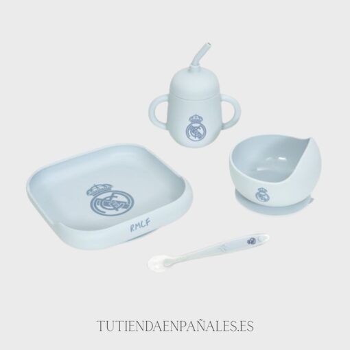 Set vajilla de 4 piezas de silicona oficial Real Madrid