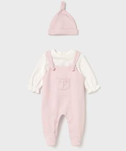 Pelele peto y gorro FELPA Mayoral rosa