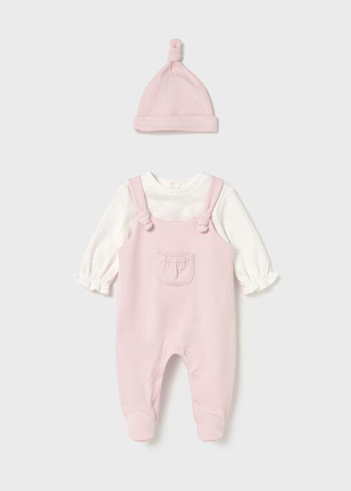 Pelele peto y gorro FELPA Mayoral rosa