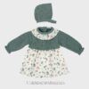 Vestido con capota punto lana con tela BOSQUE musgo