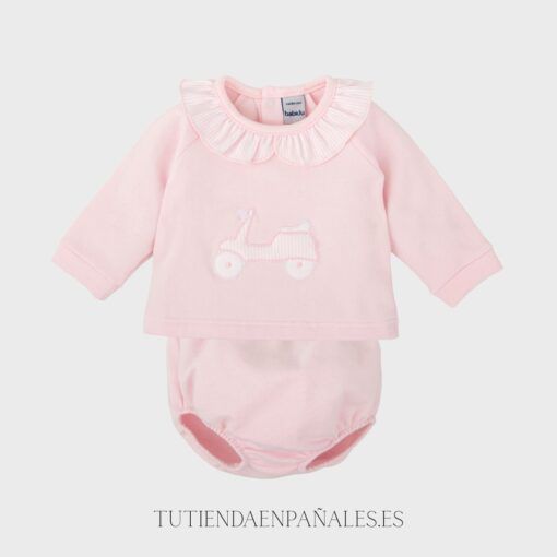 Conjunto ranita 2 piezas algodón VESPA rosa