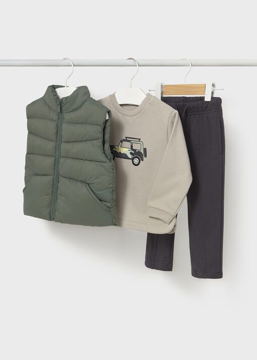 Conjunto 3 piezas chaleco Mayoral SAFARI abeto - Imagen 3