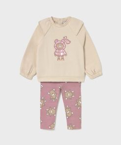 Conjunto leggings Mayoral OSO CORAZÓN orquidea