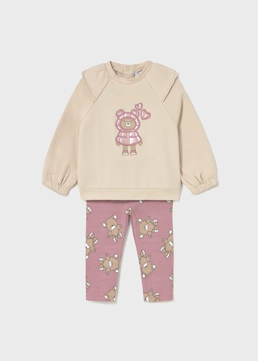 Conjunto leggings Mayoral OSO CORAZÓN orquidea