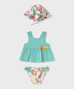 Conjunto baño con gorro Mayoral FLORES ágata