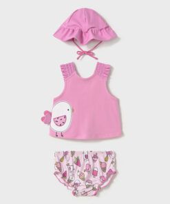 Conjunto baño gorro Mayoral POLLITO HELADO chicle