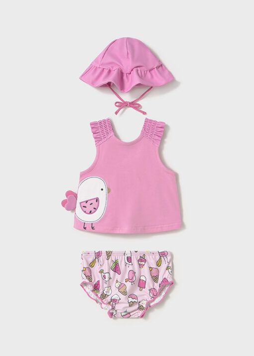 Conjunto baño gorro Mayoral POLLITO HELADO chicle