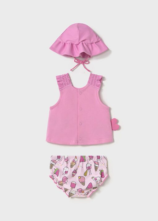 Conjunto baño gorro Mayoral POLLITO HELADO chicle - Imagen 3