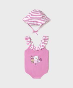 Conjunto bañador y gorro Mayoral POLLITO HELADO chicle