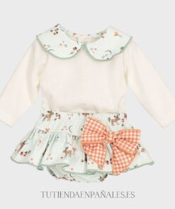 Conjunto camisa pololo LAZADA VICHY melocotón