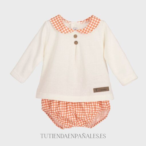 Conjunto pololo VICHY melocotón