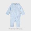 Chandal algodón niño capucha CUADROS celeste