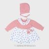 Vestido punto lana tela con gorro FLORES