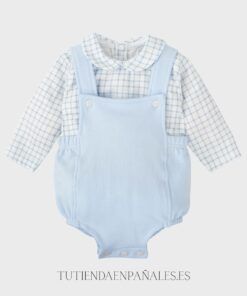 Conjunto ranita peto y camisa CUADROS
