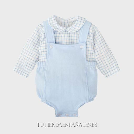 Conjunto ranita peto y camisa CUADROS