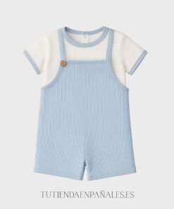 Conjunto peto camiseta algodón GOFRE celeste