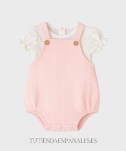 Conjunto ranita camiseta algodón GOFRE rosa