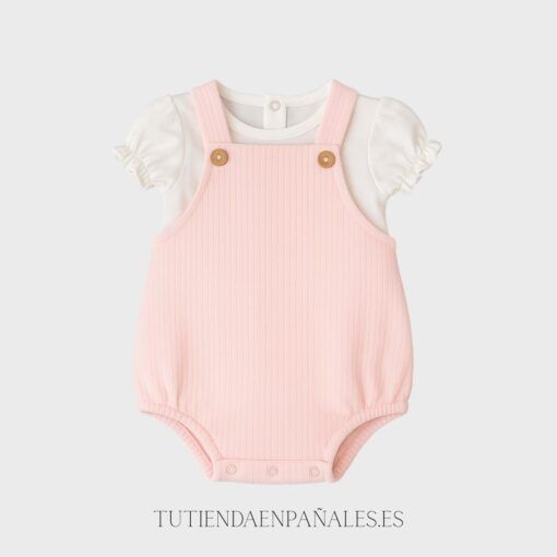 Conjunto ranita camiseta algodón GOFRE rosa