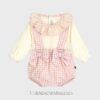 Conjunto peto ranita VICHY ENCAJE rosa