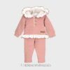 Conjunto sport algodón CAPUCHA TOPOS VOLANTE nude