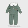 Conjunto sport algodón CAPUCHA TOPOS verde
