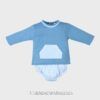 Conjunto pololo manga larga CUADROS azul