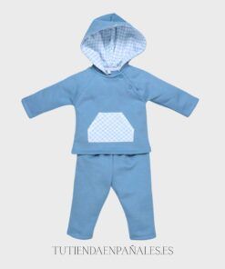 Chandal capucha CUADROS azul