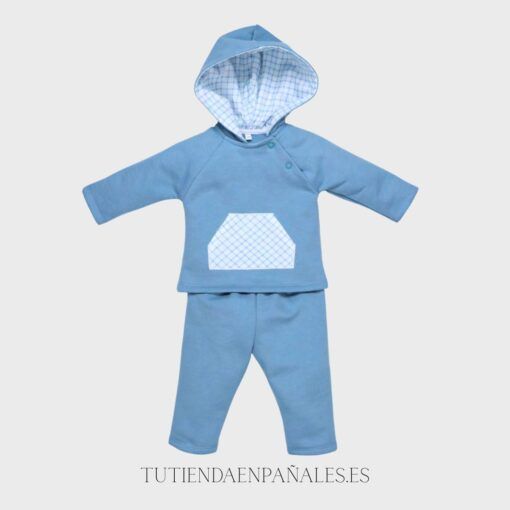 Chandal capucha CUADROS azul