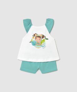 Conjunto short Mayoral NIÑA COLETAS verde