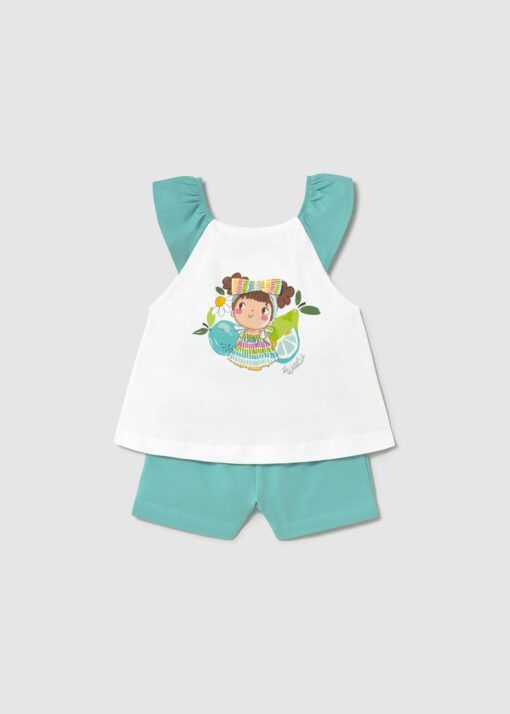 Conjunto short Mayoral NIÑA COLETAS verde
