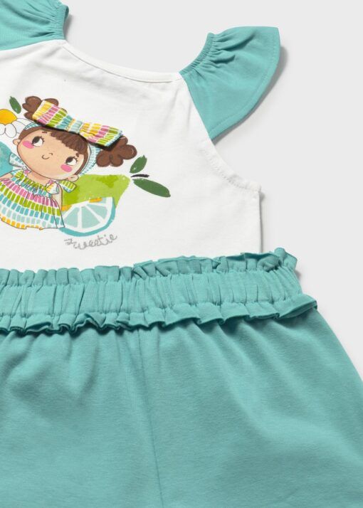 Conjunto short Mayoral NIÑA COLETAS verde - Imagen 2